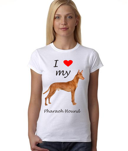 Dogs - I Heart My Pharaoh Hound on Womans Shirt